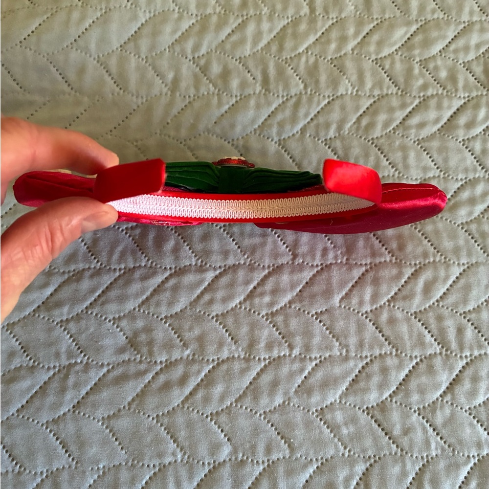 Disney inspired Festive Red and Green Mouse Ears Headband - Picture 2 of 9